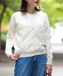 BEAMS HEART | フロントレース ニットカーディガン（手洗い可能）(カーディガン/ボレロ)