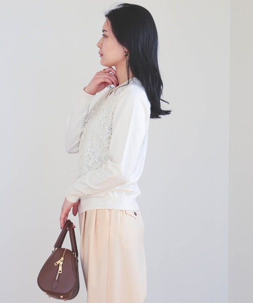 BEAMS HEART(ビームスハート)の「フロントレース ニットカーディガン(手洗い可能)(カーディガン/ボレロ・レディース・ホワイト系その他5/ブラック/ブラウン系その他4・FREE)」の12枚目の写真