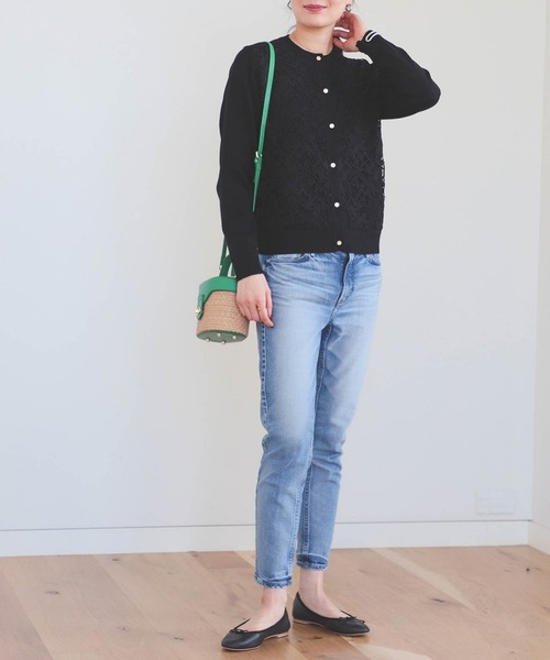 BEAMS HEART(ビームスハート)の「フロントレース ニットカーディガン(手洗い可能)(カーディガン/ボレロ・レディース・ホワイト系その他5/ブラック/ブラウン系その他4・FREE)」の8枚目の写真