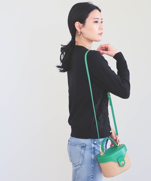 BEAMS HEART(ビームスハート)の「フロントレース ニットカーディガン(手洗い可能)(カーディガン/ボレロ・レディース・ホワイト系その他5/ブラック/ブラウン系その他4・FREE)」の5枚目の写真