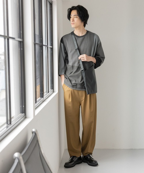 niko and（ニコアンド）の「7分丈ブロッキングT（Tシャツ