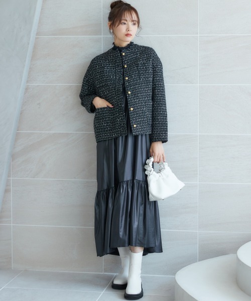 miclat（ミクラ）の「大きいサイズ　フェイクレザー調キャミワンピース　miclat（ワンピース・レディース・ブラウン/ブラック・L/LL/3L/4L/5L）」の4枚目の写真