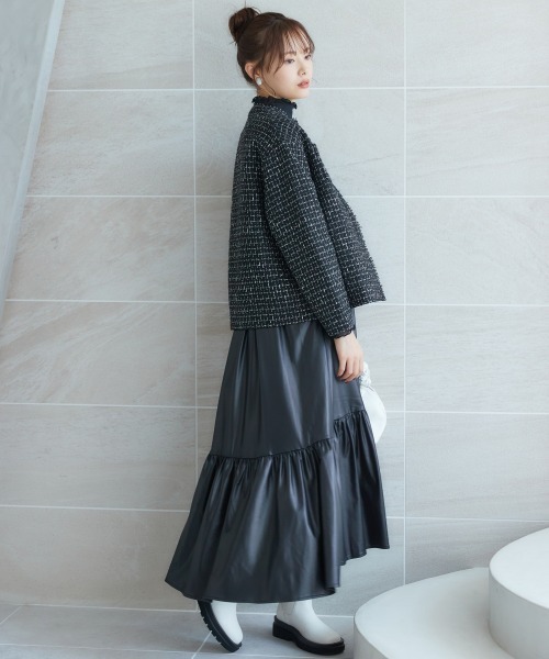 miclat（ミクラ）の「大きいサイズ　フェイクレザー調キャミワンピース　miclat（ワンピース・レディース・ブラウン/ブラック・L/LL/3L/4L/5L）」の5枚目の写真