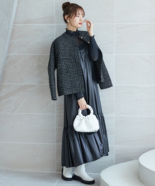 miclat（ミクラ）の「大きいサイズ　フェイクレザー調キャミワンピース　miclat（ワンピース・レディース・ブラウン/ブラック・L/LL/3L/4L/5L）」の12枚目の写真