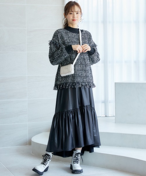 miclat（ミクラ）の「大きいサイズ　フェイクレザー調キャミワンピース　miclat（ワンピース・レディース・ブラウン/ブラック・L/LL/3L/4L/5L）」の13枚目の写真