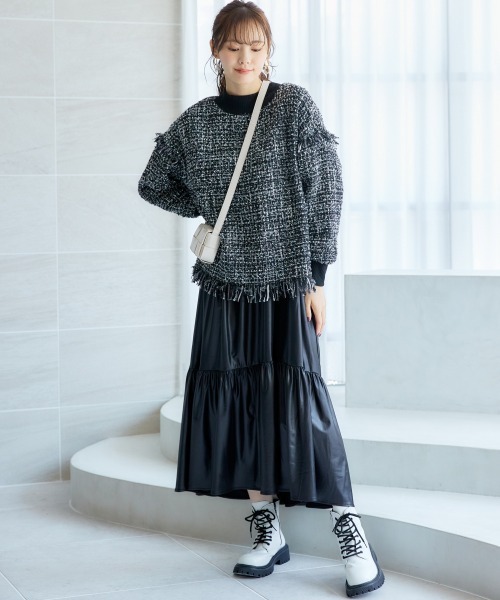 miclat（ミクラ）の「大きいサイズ　フェイクレザー調キャミワンピース　miclat（ワンピース・レディース・ブラウン/ブラック・L/LL/3L/4L/5L）」の15枚目の写真