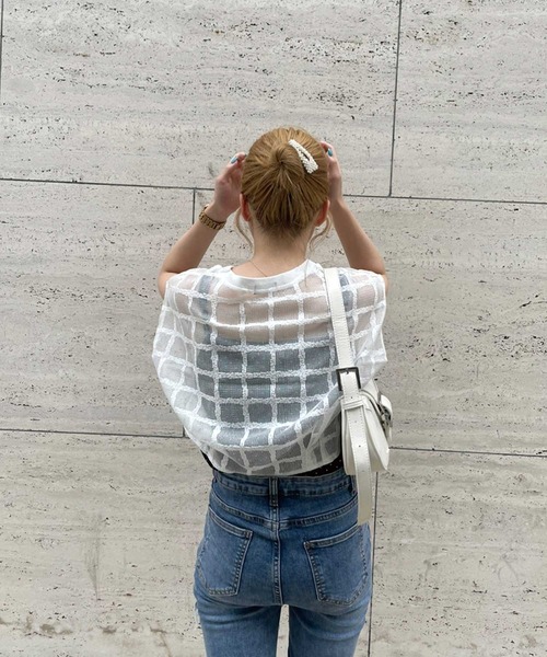 SPIGA（スピーガ）の「格子柄ｽｶｼTOPS（その他トップス・レディース・ホワイト・FREE）」の8枚目の写真