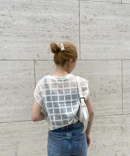 SPIGA（スピーガ）の「格子柄ｽｶｼTOPS（その他トップス・レディース・ホワイト・FREE）」の11枚目の写真
