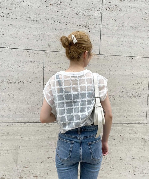 SPIGA（スピーガ）の「格子柄ｽｶｼTOPS（その他トップス・レディース・ホワイト・FREE）」の12枚目の写真