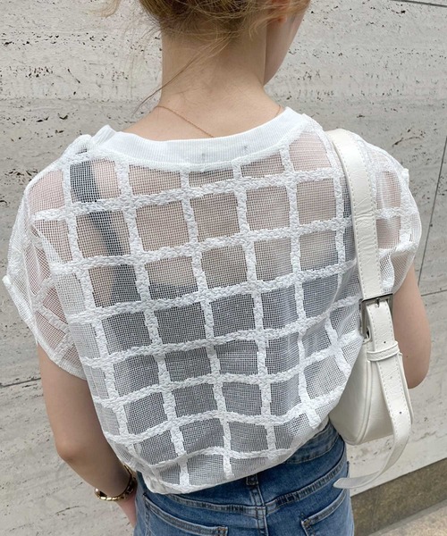 SPIGA（スピーガ）の「格子柄ｽｶｼTOPS（その他トップス・レディース・ホワイト・FREE）」の13枚目の写真
