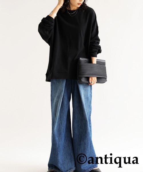 antiqua(アンティカ)の「綿100%ドット柄ルームウェア(ルームウェア/パジャマ・レディース・ブラック・FREE)」の14枚目の写真