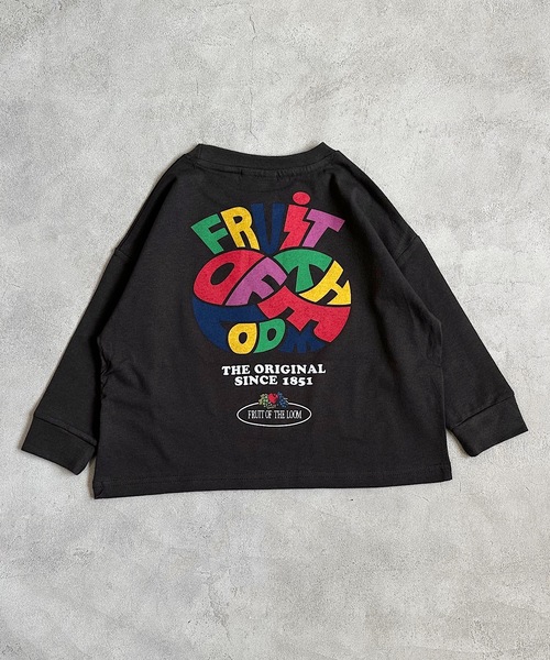 FRUIT OF THE LOOM(フルーツオブザルーム)の「【FRUIT OF THE LOOM】プリントロンT(80~160cm)(Tシャツ/カットソー・キッズ・チャコール/ライム/杢グレー・90/100/110/120/130/140/150/160/80/95)」の3枚目の写真