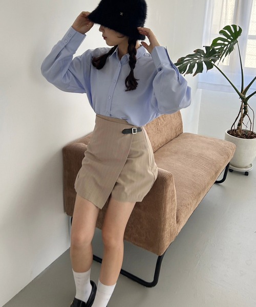 one after another NICE CLAUP（ワンアフターアナザーナイスクラップ）の「シャツ×ニットベストセット（ベスト・レディース・アイボリー/ネイビー/グレー・FREE）」の19枚目の写真