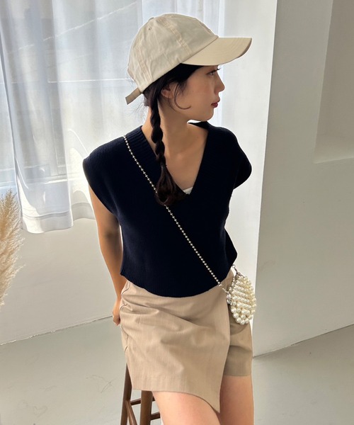 one after another NICE CLAUP（ワンアフターアナザーナイスクラップ）の「シャツ×ニットベストセット（ベスト・レディース・アイボリー/ネイビー/グレー・FREE）」の21枚目の写真