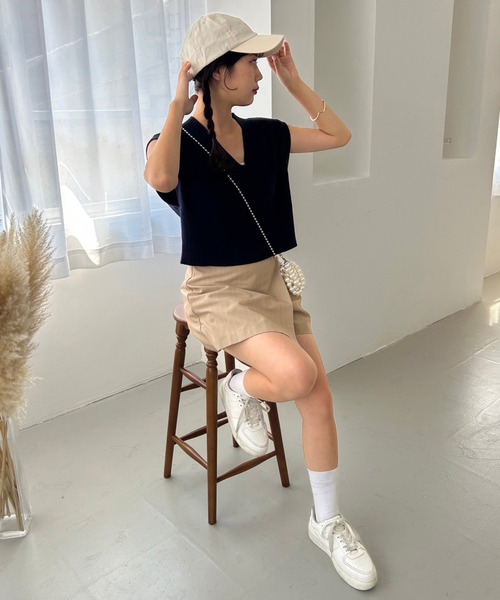 one after another NICE CLAUP（ワンアフターアナザーナイスクラップ）の「シャツ×ニットベストセット（ベスト・レディース・アイボリー/ネイビー/グレー・FREE）」の20枚目の写真