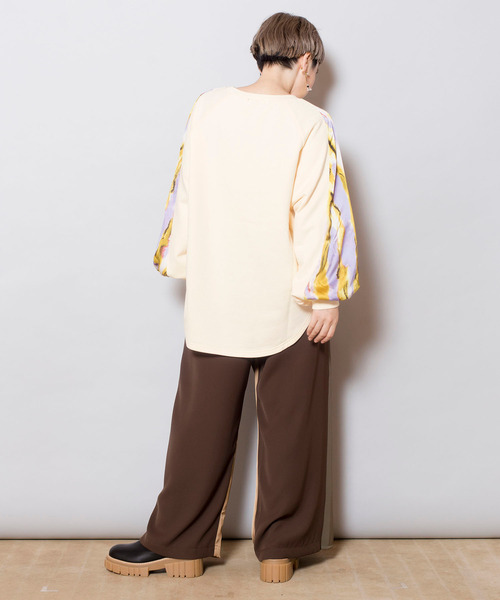 OSMOSIS（オズモーシス）の「【WEB限定アイテム】切替ｽﾘｰﾌﾞﾌﾟﾙｵｰﾊﾞｰ（Tシャツ/カットソー・レディース・ブラック/アイボリー・ONE SIZE）」の14枚目の写真