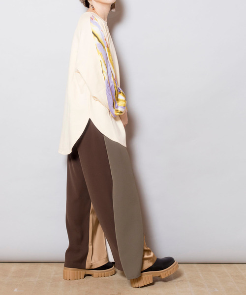 OSMOSIS（オズモーシス）の「【WEB限定アイテム】切替ｽﾘｰﾌﾞﾌﾟﾙｵｰﾊﾞｰ（Tシャツ/カットソー・レディース・ブラック/アイボリー・ONE SIZE）」の15枚目の写真