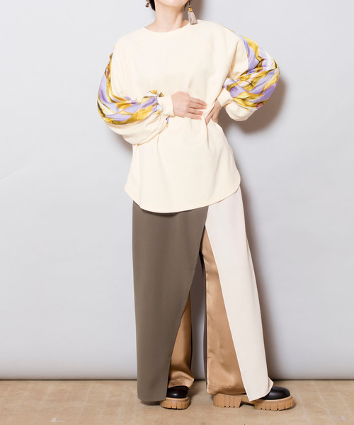 OSMOSIS（オズモーシス）の「【WEB限定アイテム】切替ｽﾘｰﾌﾞﾌﾟﾙｵｰﾊﾞｰ（Tシャツ/カットソー・レディース・ブラック/アイボリー・ONE SIZE）」の16枚目の写真