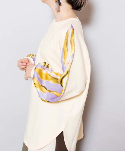 OSMOSIS（オズモーシス）の「【WEB限定アイテム】切替ｽﾘｰﾌﾞﾌﾟﾙｵｰﾊﾞｰ（Tシャツ/カットソー・レディース・ブラック/アイボリー・ONE SIZE）」の17枚目の写真