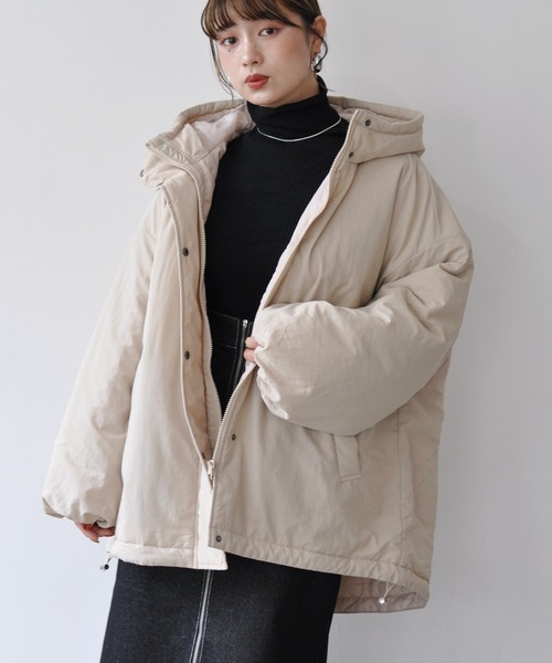 【セール】オーバーサイズ中綿ナイロンモンスターパーカー（ダウンジャケット/コート）｜Meli rich（メリーリッチ）