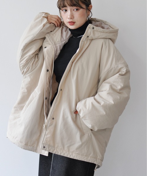 【セール】オーバーサイズ中綿ナイロンモンスターパーカー（ダウンジャケット/コート）｜Meli rich（メリーリッチ）