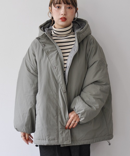 【セール】オーバーサイズ中綿ナイロンモンスターパーカー（ダウンジャケット/コート）｜Meli rich（メリーリッチ）