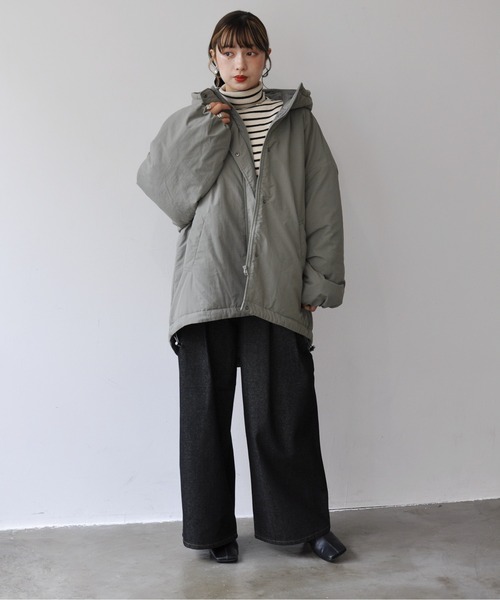【セール】オーバーサイズ中綿ナイロンモンスターパーカー（ダウンジャケット/コート）｜Meli rich（メリーリッチ）