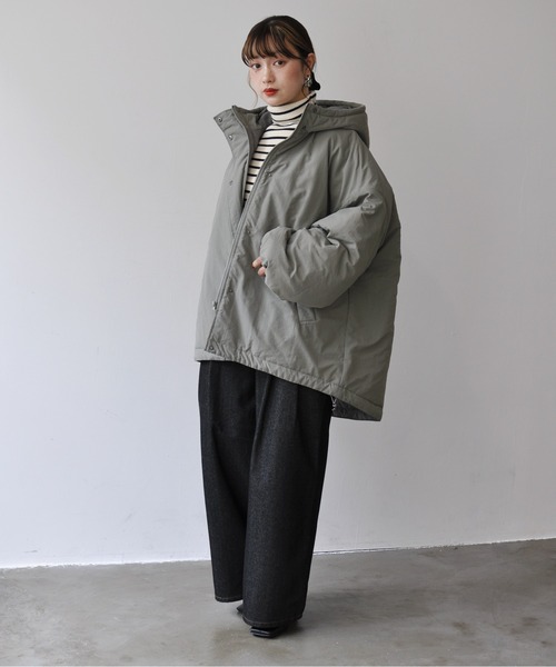 【セール】オーバーサイズ中綿ナイロンモンスターパーカー（ダウンジャケット/コート）｜Meli rich（メリーリッチ）