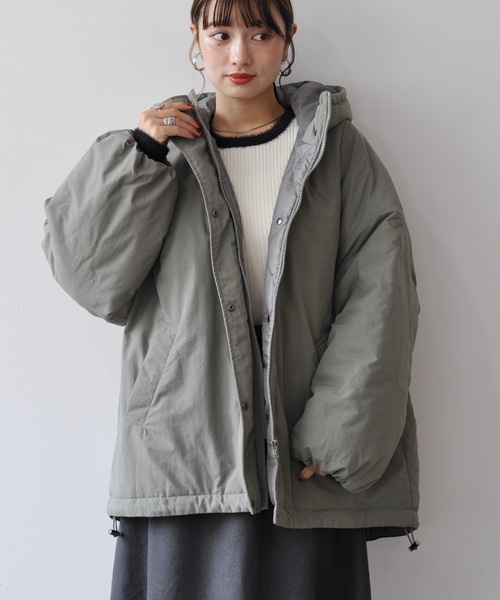 【セール】オーバーサイズ中綿ナイロンモンスターパーカー（ダウンジャケット/コート）｜Meli rich（メリーリッチ）