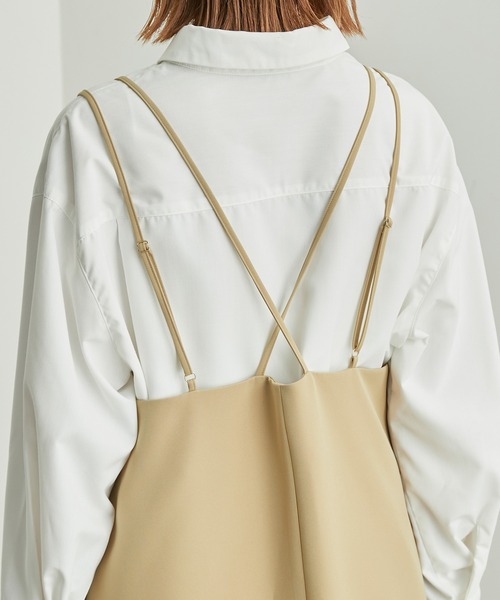 ROPE' PICNIC（ロペピクニック）の「バッククロスキャミワンピース（ワンピース・レディース・ブラック/ベージュ/キナリ・38/36）」の7枚目の写真