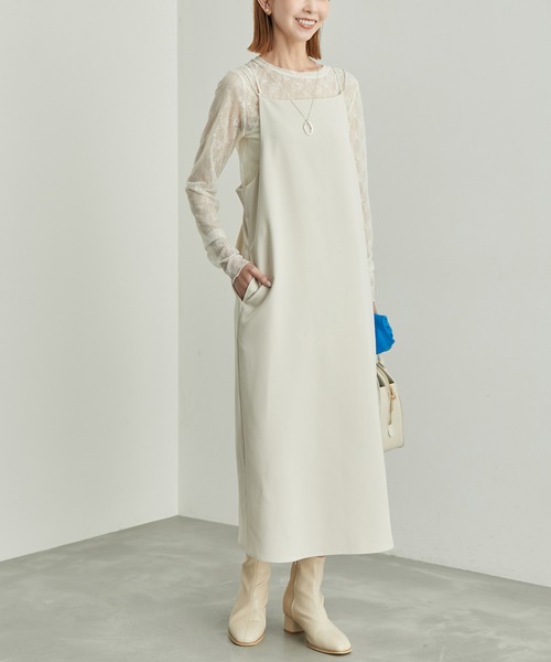 ROPE' PICNIC（ロペピクニック）の「バッククロスキャミワンピース（ワンピース・レディース・ブラック/ベージュ/キナリ・38/36）」の22枚目の写真