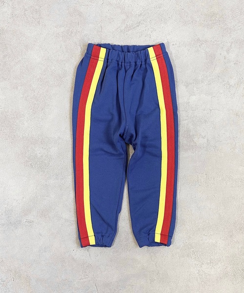 BIG FIELD（ビッグフィールド）の「カラーテープスウェットロングパンツ（80～150cm）（スウェットパンツ・キッズ・ブルー/オフホワイト/チャコール/ブラウン・120/130/150/80/90/110/95/100/140）」の4枚目の写真