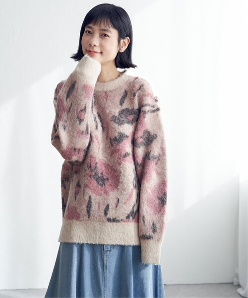 LBC（エルビーシー）の「フラワージャカードふんわりプルオーバー（ニット/セーター・レディース・ブルー/ベージュ・M）」の10枚目の写真