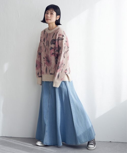 LBC（エルビーシー）の「フラワージャカードふんわりプルオーバー（ニット/セーター・レディース・ブルー/ベージュ・M）」の11枚目の写真