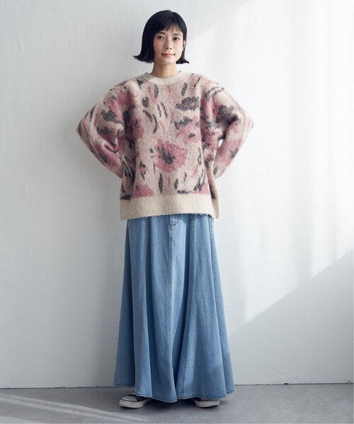 LBC（エルビーシー）の「フラワージャカードふんわりプルオーバー（ニット/セーター・レディース・ブルー/ベージュ・M）」の12枚目の写真