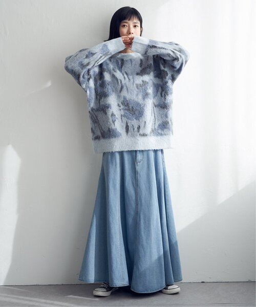 LBC（エルビーシー）の「フラワージャカードふんわりプルオーバー（ニット/セーター・レディース・ブルー/ベージュ・M）」の21枚目の写真