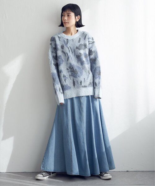 LBC（エルビーシー）の「フラワージャカードふんわりプルオーバー（ニット/セーター・レディース・ブルー/ベージュ・M）」の22枚目の写真