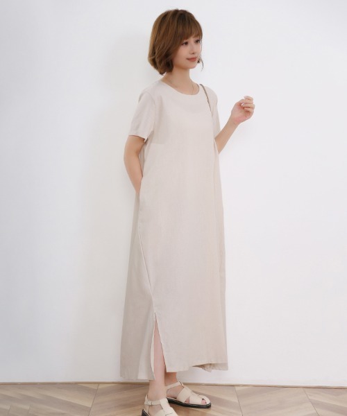 Doux Belle(ドゥーベル)の「シンプル半袖カットソーワンピース(ワンピース・レディース・グリーン/ブルー系その他/ブラック/ダークブルー/ライトブルー/ベージュ/ブラウン・FREE)」の12枚目の写真