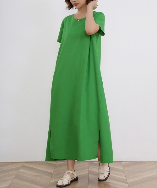 No.583 Prince traditionalシンプルワンピ★green★ セール】シンプル半袖カットソーワンピース（ワンピース）｜Doux Belle