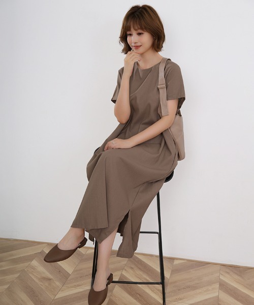 シンプル半袖カットソーワンピース（ワンピース）｜Doux Belle