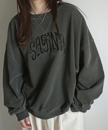 COURO | ヴィンテージライク刺繍ピグメントスウェット(スウェット)