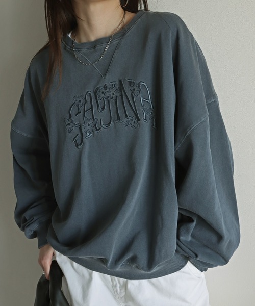 ヴィンテージライク刺繍ピグメントスウェット（スウェット）｜COURO