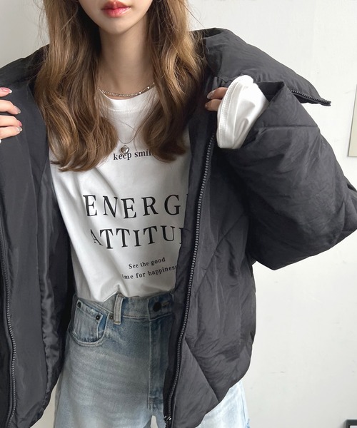 Futier land（フューティアランド）の「ビッグダイヤキルトフェイクダウン（ダウンジャケット/コート・レディース・ライトカーキ/ブラック/グレイッシュベージュ・MEDIUM）」の13枚目の写真