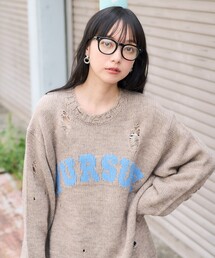 FREAK'S STORE | ダメージ ロゴニット/プルオーバーニット(ニット/セーター)