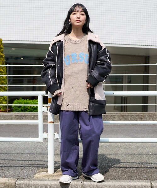 FREAK'S STORE(フリークスストア)の「ダメージ ロゴニット/プルオーバーニット(ニット/セーター・レディース・ブラック/オフホワイト/ベージュ・フリ-)」の13枚目の写真