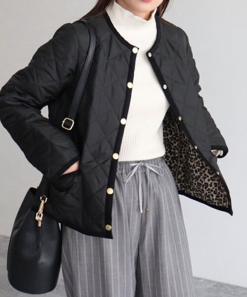 Traditional Weatherwear(トラディショナルウェザーウェア)の「【WEB限定】【Traditional Weatherwear/トラディショナルウェザーウエア】ARKLEY 裏レオパード(その他アウター・レディース・ブラック/カーキ・34/36)」の2枚目の写真