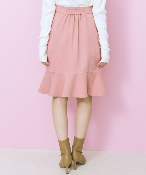 marun（マルン）の「＜大きいサイズ＞ フロントボタンスカート marun（スカート・レディース・ピンク/ブラック・L/LL/3L/4L/5L）」の21枚目の写真