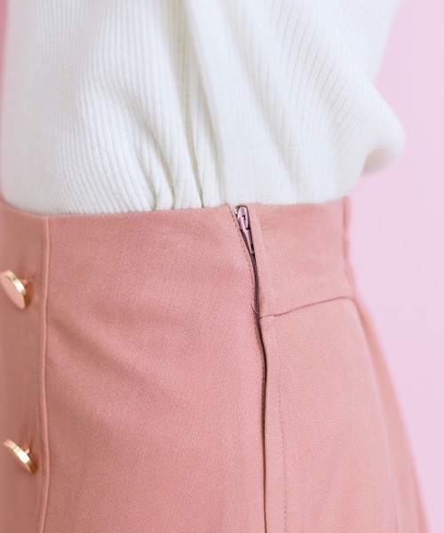 marun（マルン）の「＜大きいサイズ＞ フロントボタンスカート marun（スカート・レディース・ピンク/ブラック・L/LL/3L/4L/5L）」の15枚目の写真