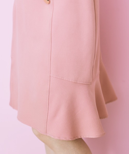marun（マルン）の「＜大きいサイズ＞ フロントボタンスカート marun（スカート・レディース・ピンク/ブラック・L/LL/3L/4L/5L）」の17枚目の写真