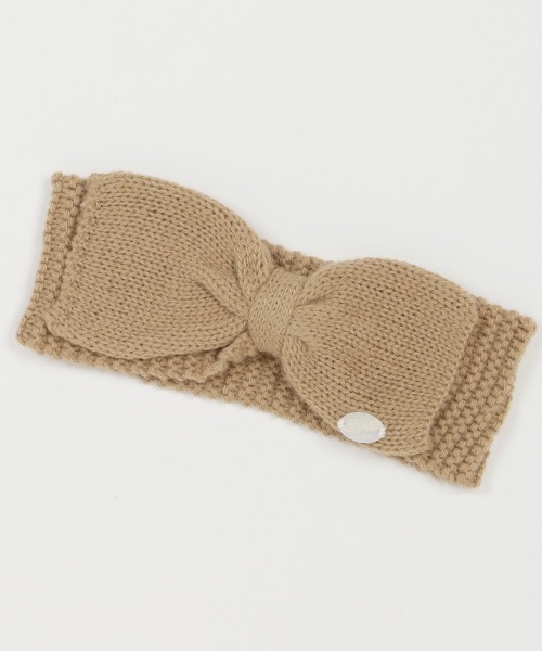 petit main(プティマイン)の「ニットヘアバンド(ヘアバンド・キッズ・ライトピンク/キャメル/アイボリー・FREE)」の3枚目の写真